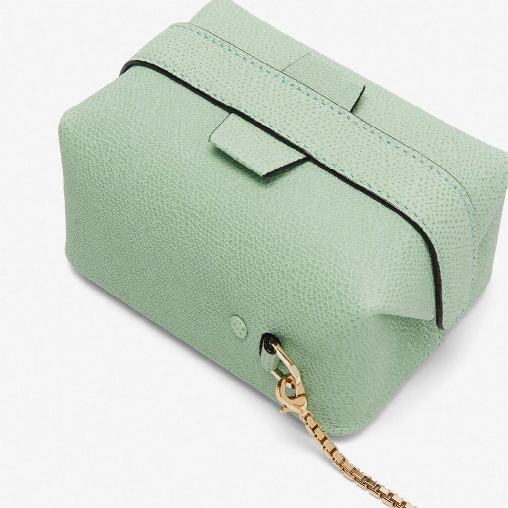 Valextra Borsa a tracolla Nano in Pelle Verde Acqua | Valextra Tric Trac Outlet
