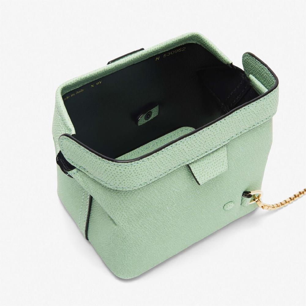 Valextra Borsa a tracolla Nano in Pelle Verde Acqua | Valextra Tric Trac Outlet