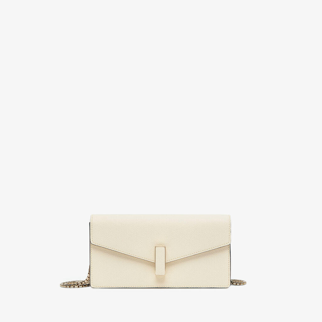 Valextra Pochette in Pelle Bianca con tracolla | Valextra Iside