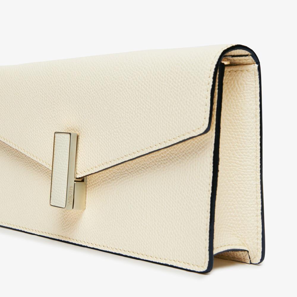 Valextra Pochette in Pelle Bianca con tracolla | Valextra Iside Offerte