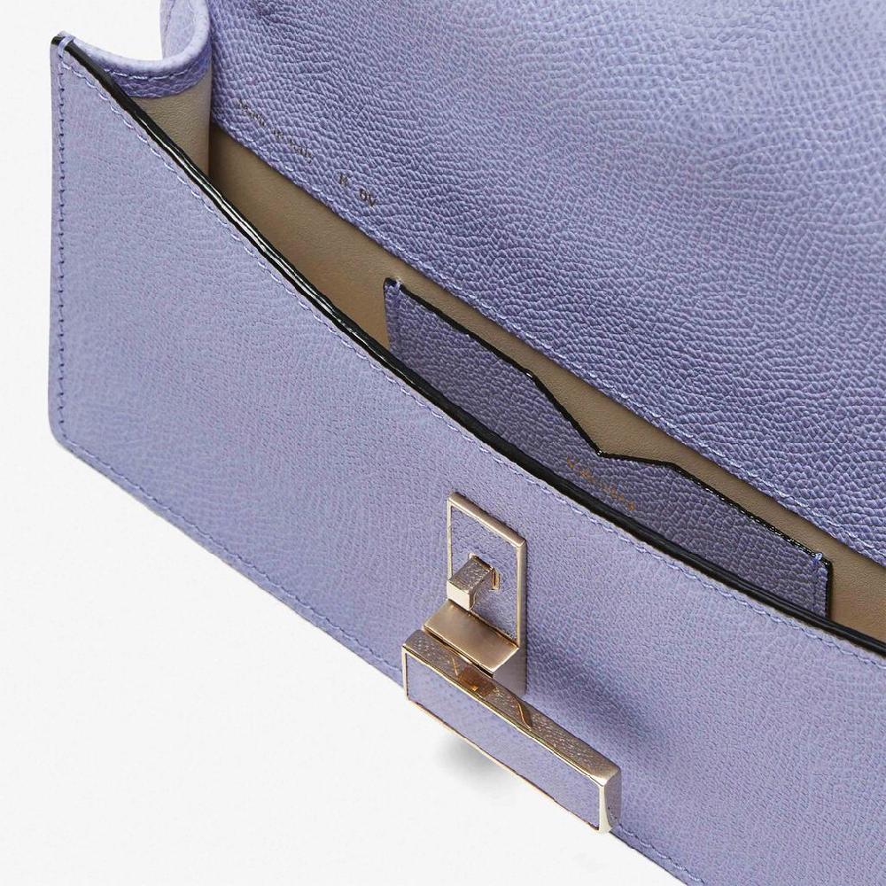 Valextra Pochette minimal da Donna in Pelle Lilla | Valextra Iside Vendita Calda