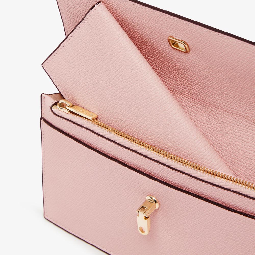 Valextra Portafoglio versatile grande in Pelle Rosa | Valextra Brera Saldi Di Fabbrica