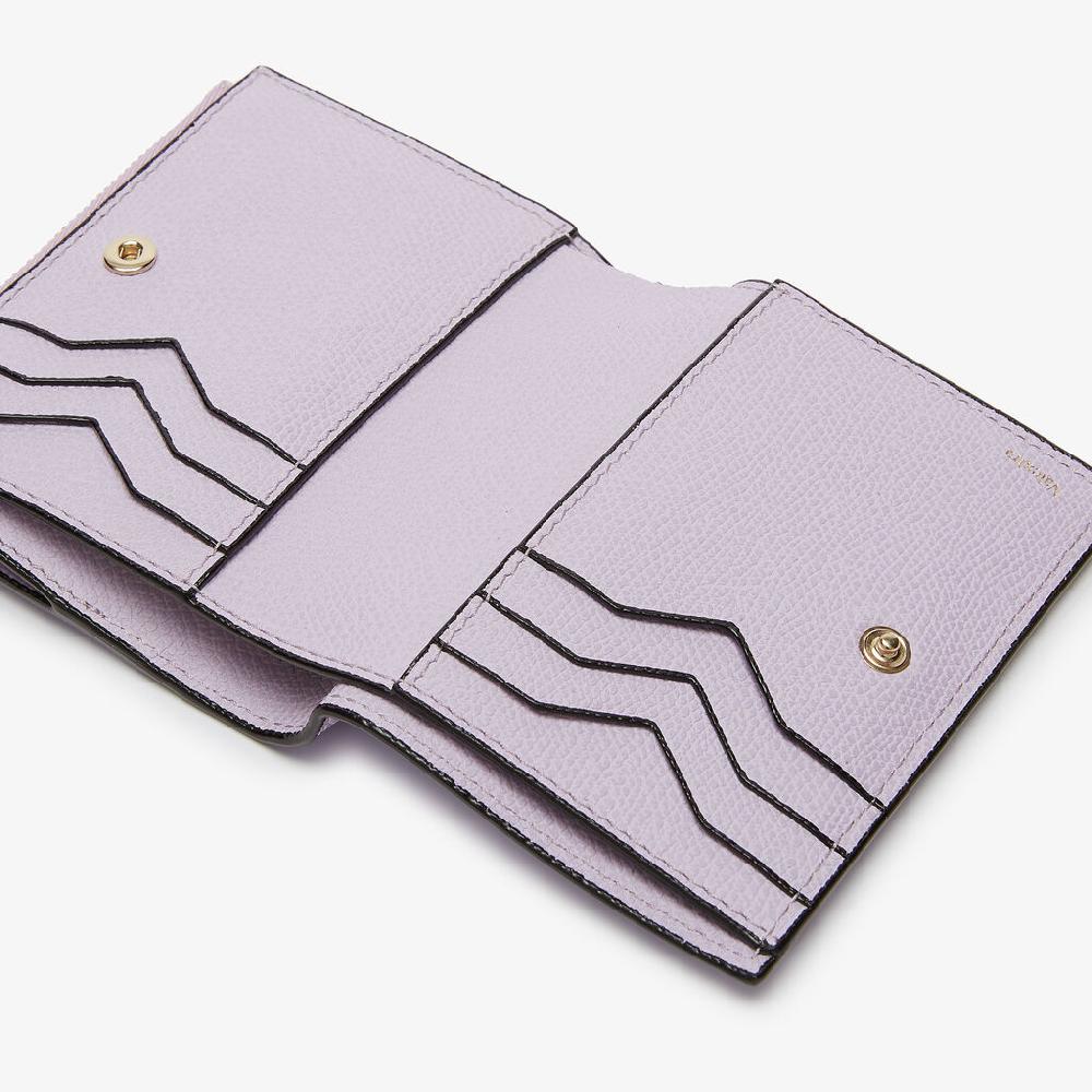 Valextra Portafoglio bifold da Donna di Lusso in Pelle Lilla | Valextra In Saldo