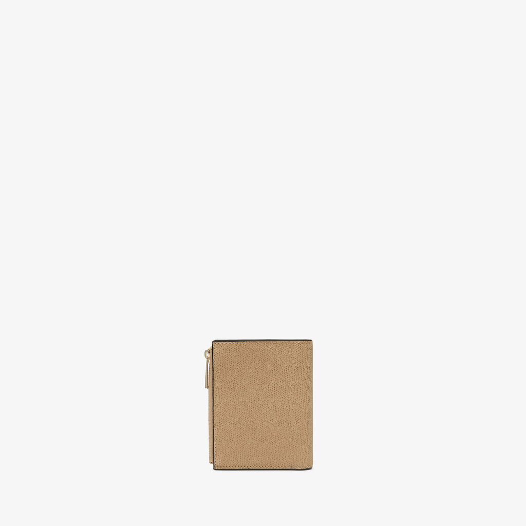 Valextra Portafoglio bifold con bottone di Lusso in Pelle Beige | Valextra Nuova