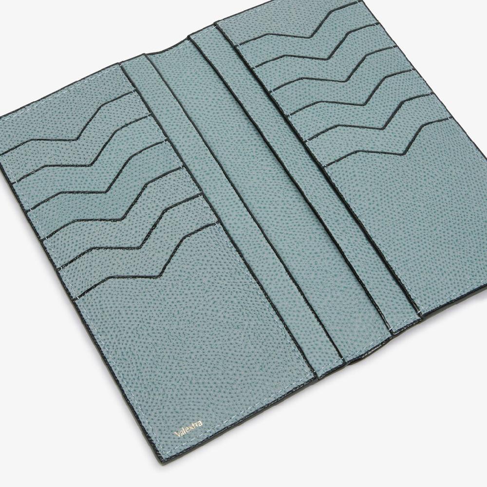 Valextra Portafoglio verticale bifold in Pelle Azzurra cerulea | Valextra 2025