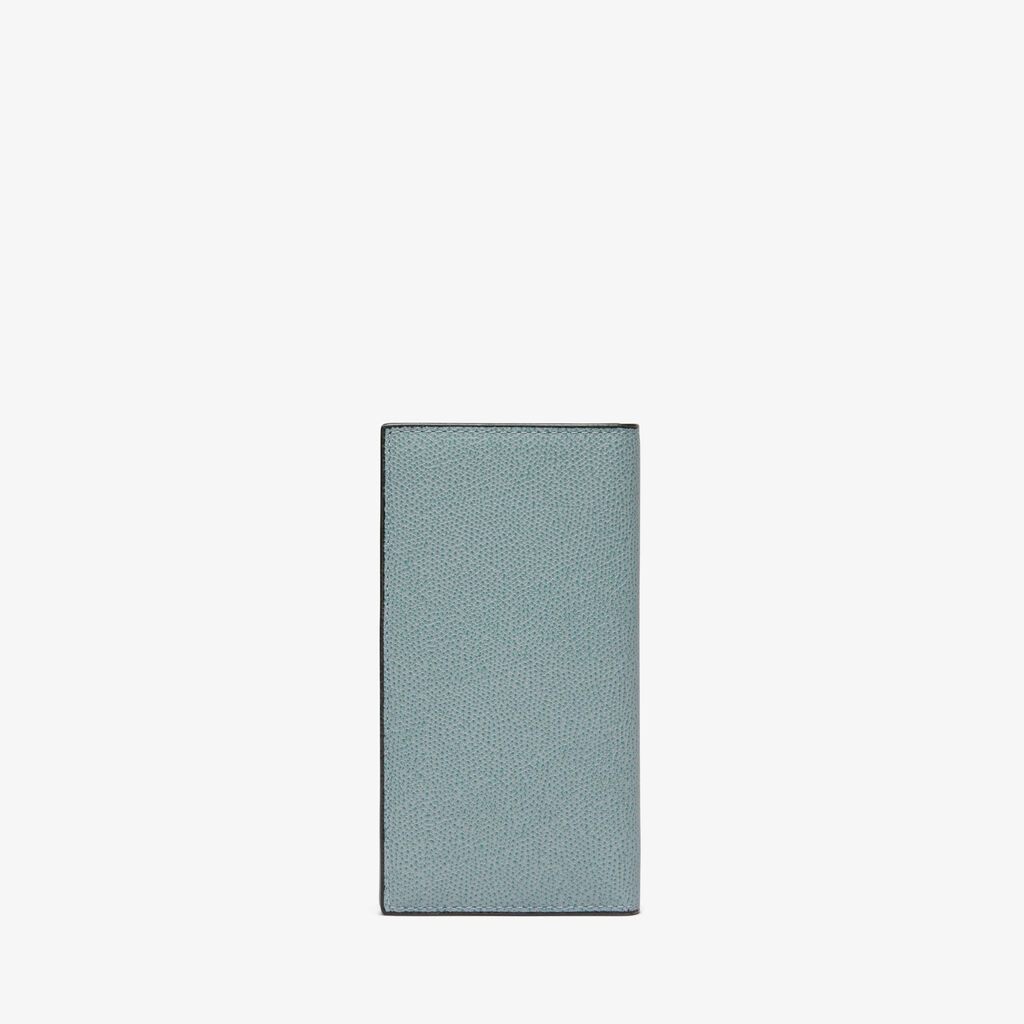 Valextra Portafoglio verticale bifold in Pelle Azzurra cerulea | Valextra 2025