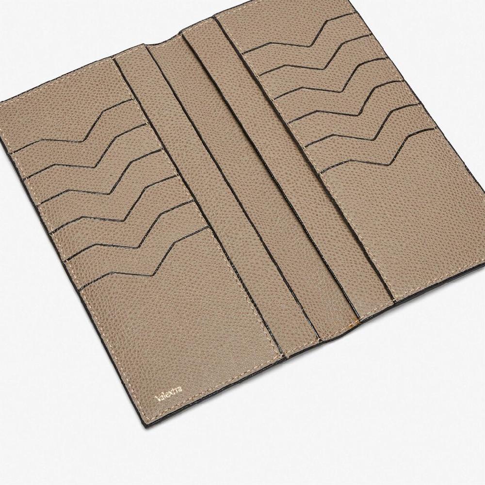 Valextra Portafoglio verticale bifold in Pelle Marrone Tortora | Valextra Italy