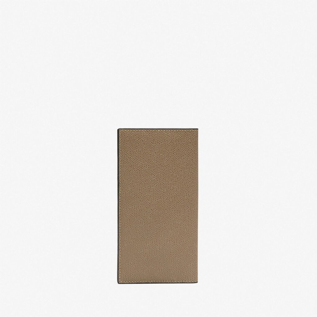Valextra Portafoglio verticale bifold in Pelle Marrone Tortora | Valextra Italy