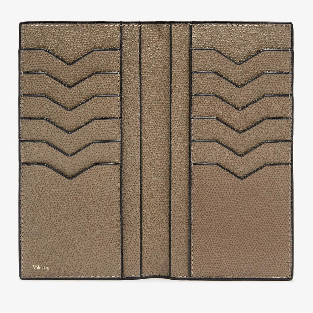 Valextra Portafoglio verticale bifold in Pelle Marrone Tortora | Valextra Italy