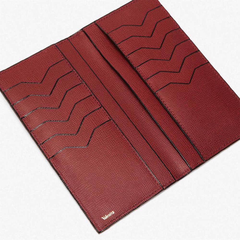 Valextra Portafoglio verticale Bifold in Pelle Bordeaux | Valextra Italia