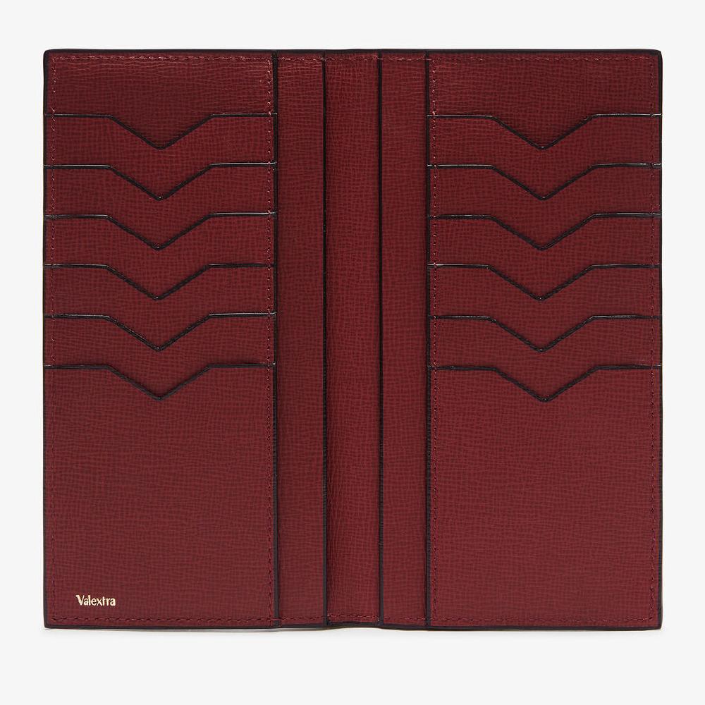 Valextra Portafoglio verticale Bifold in Pelle Bordeaux | Valextra Italia