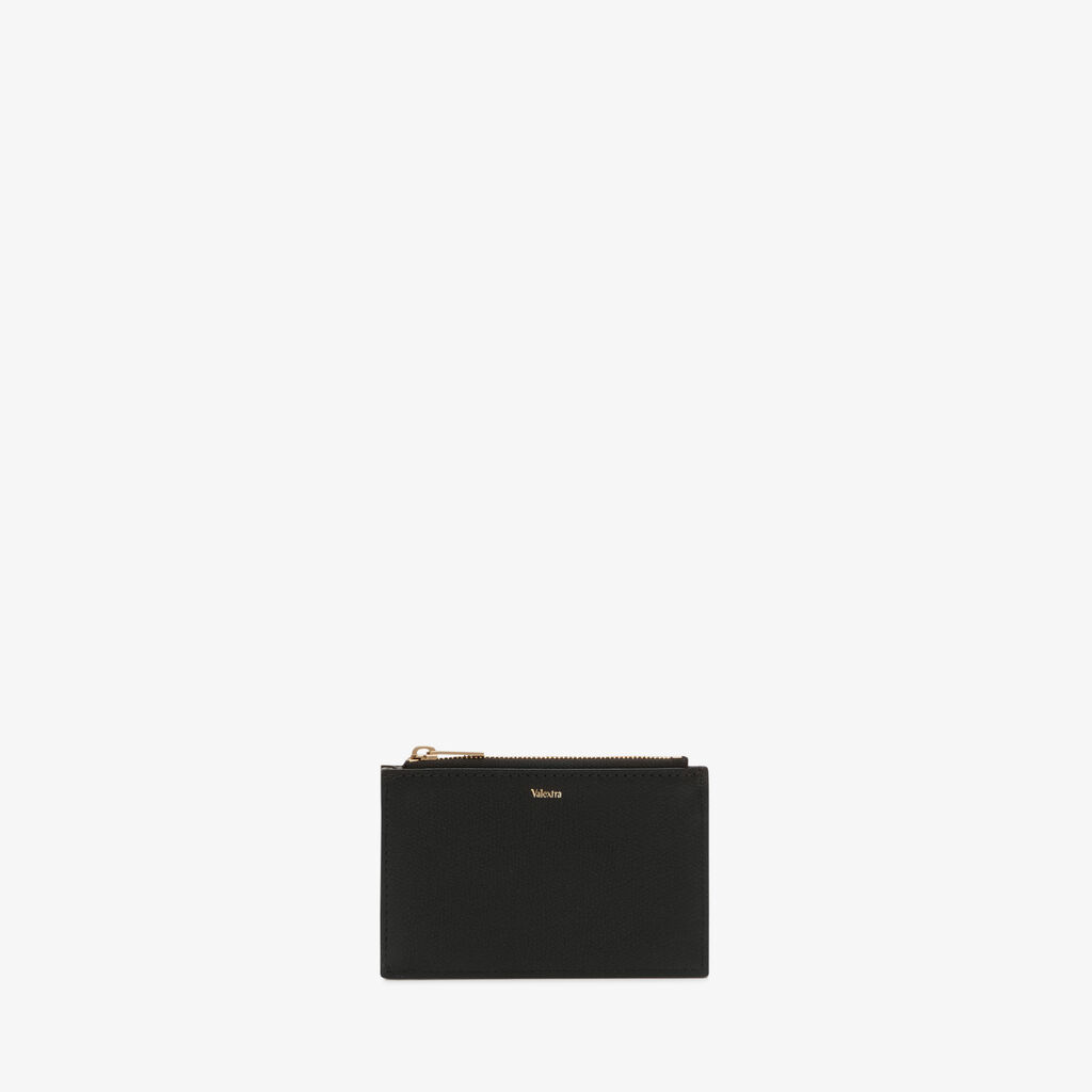 Valextra Porta carte in Pelle Bianca e Nera con cerniera | Valextra In Linea