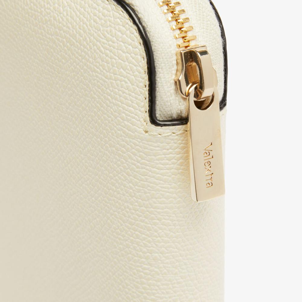 Valextra Portafoglio da Donna di Lusso in Pelle Bianca | Valextra Zip Around Negozi Online