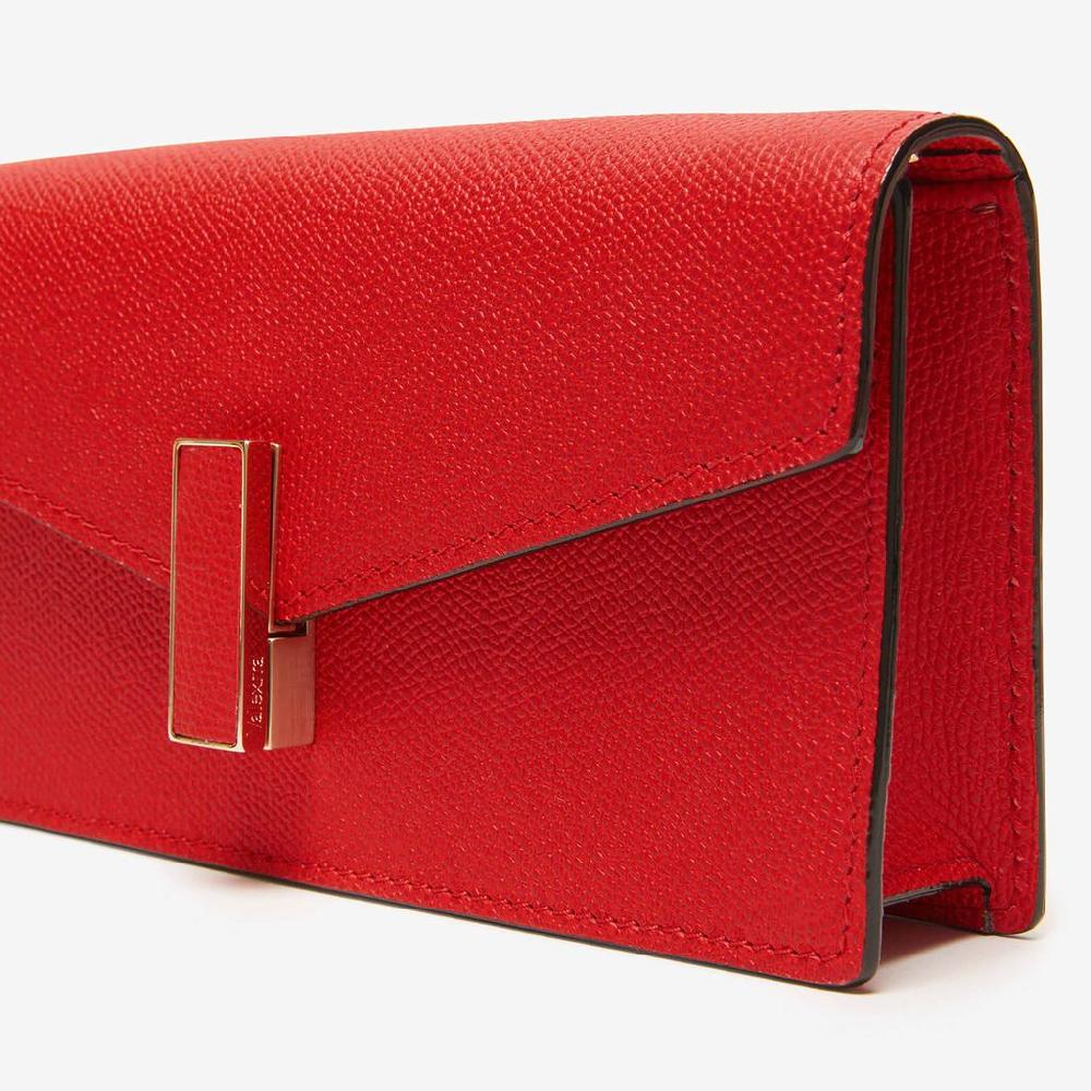Valextra Pochette semplice e compatta in Pelle Rossa | Valextra Iside Consegna Veloce