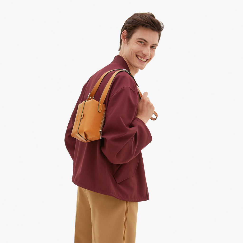 Valextra Borsa a mano Mini in Pelle Marrone | Valextra Tric Trac Promozione Limitata
