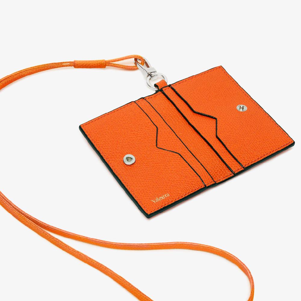 Valextra Porta carte con laccio da Donna in Pelle Arancione | Valextra Shopping Online