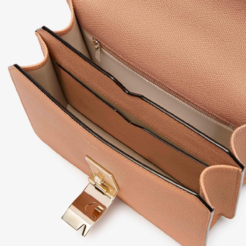 Valextra Borsetta a tracolla da Donna di Lusso in Pelle Marrone | Valextra Convenienza
