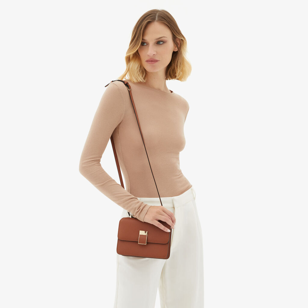 Valextra Borsa a tracolla da Donna in Pelle Marrone di Lusso | Valextra Novità