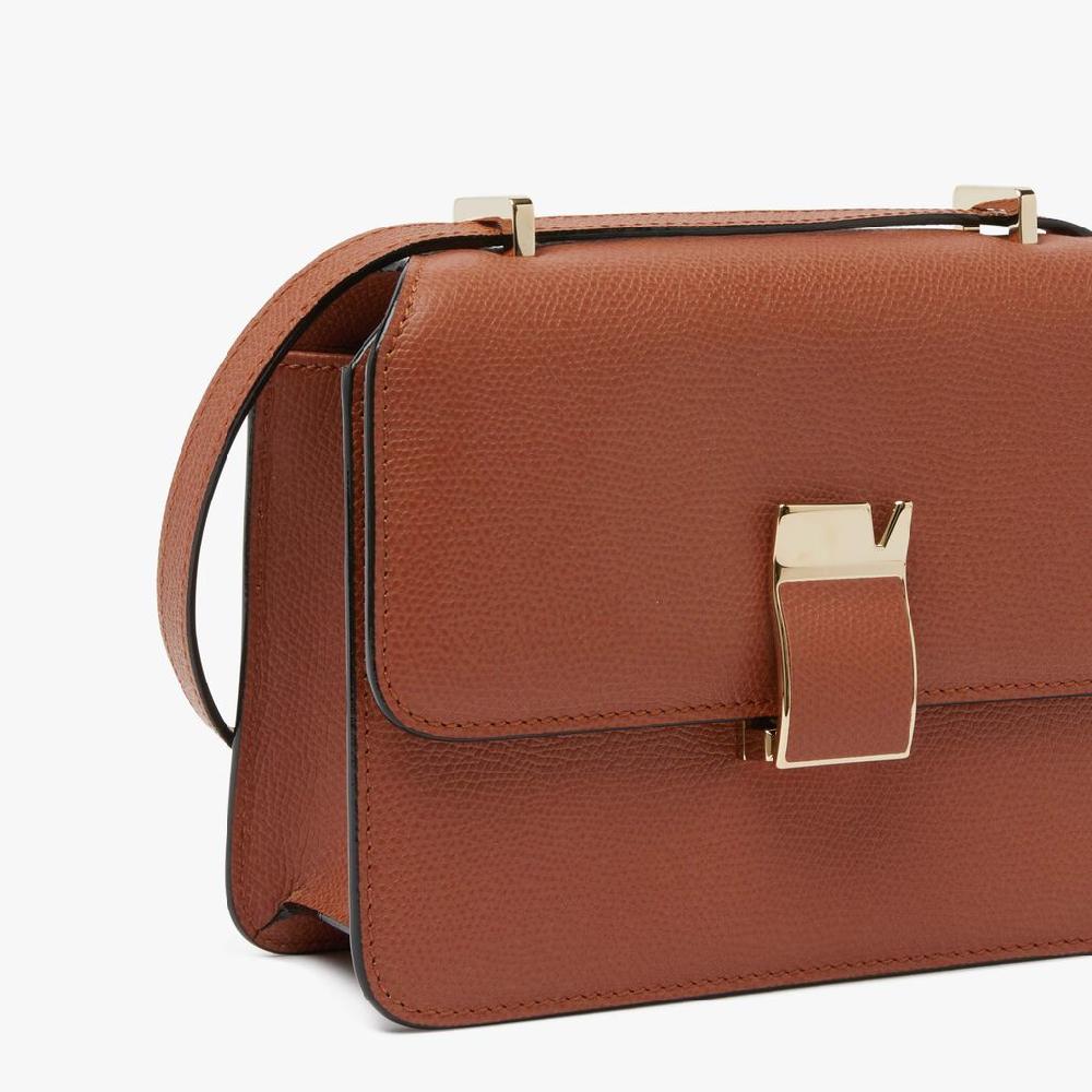 Valextra Borsa a tracolla da Donna in Pelle Marrone di Lusso | Valextra Novità