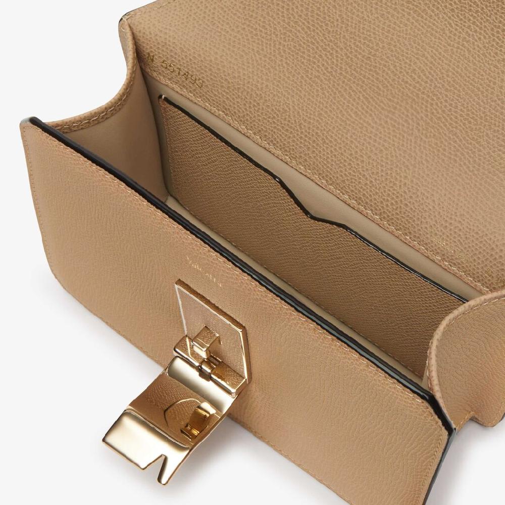 Valextra Borsetta a tracolla Mini da Donna in Pelle Beige | Valextra Presa