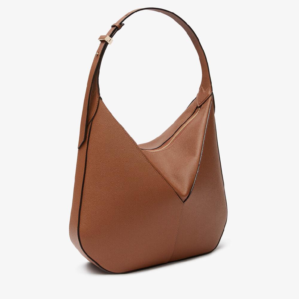 Valextra Borsa hobo da Donna di Lusso in pelle Marrone | Valextra Vivi Sconto