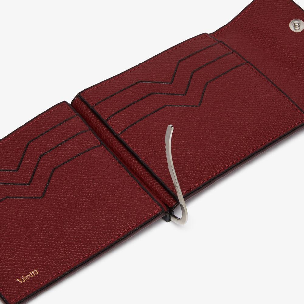 Valextra Portafoglio con fermasoldi in Pelle Bordeaux | Valextra Outlet