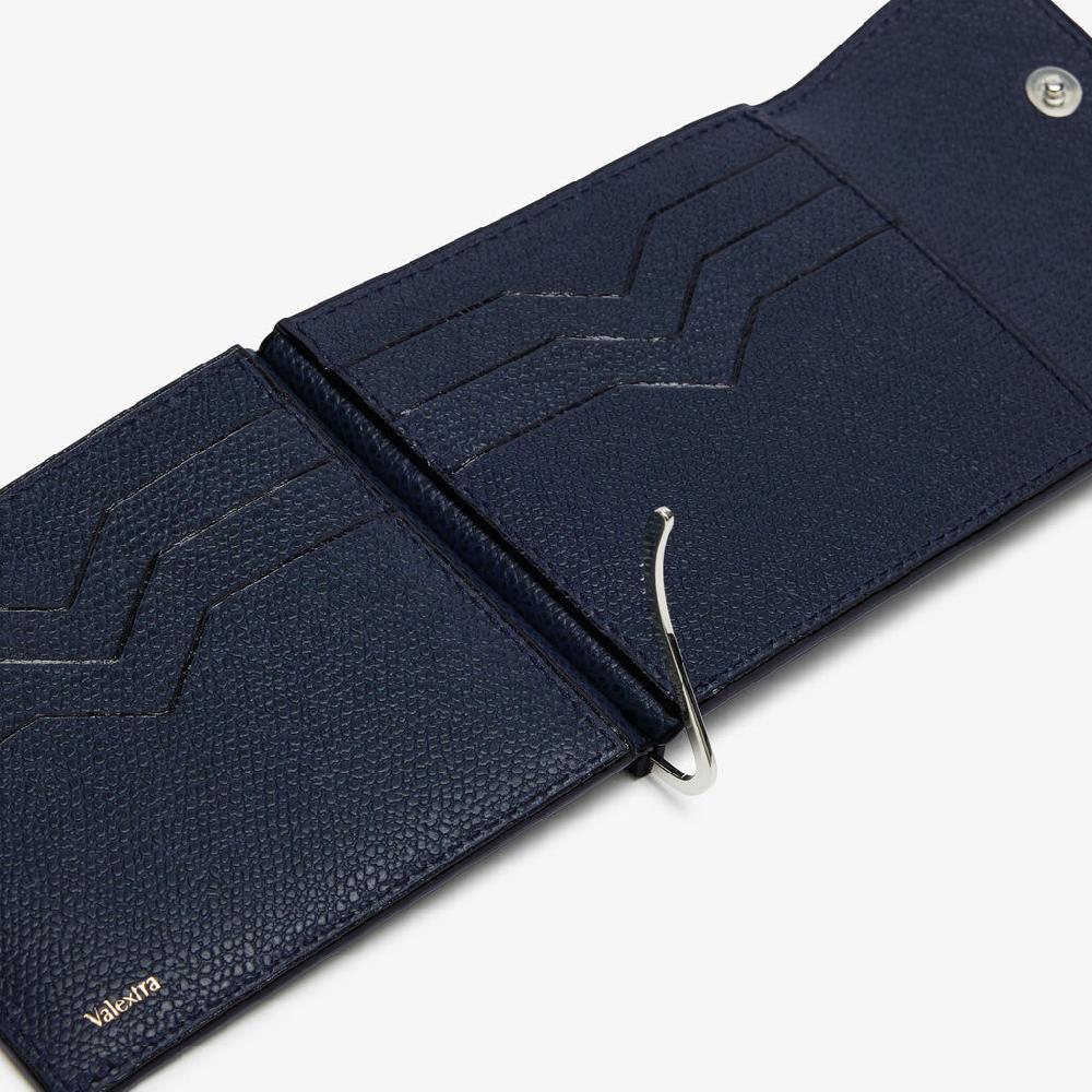 Valextra Portafoglio fermasoldi da Uomo in Pelle Blu | Valextra In Vendita