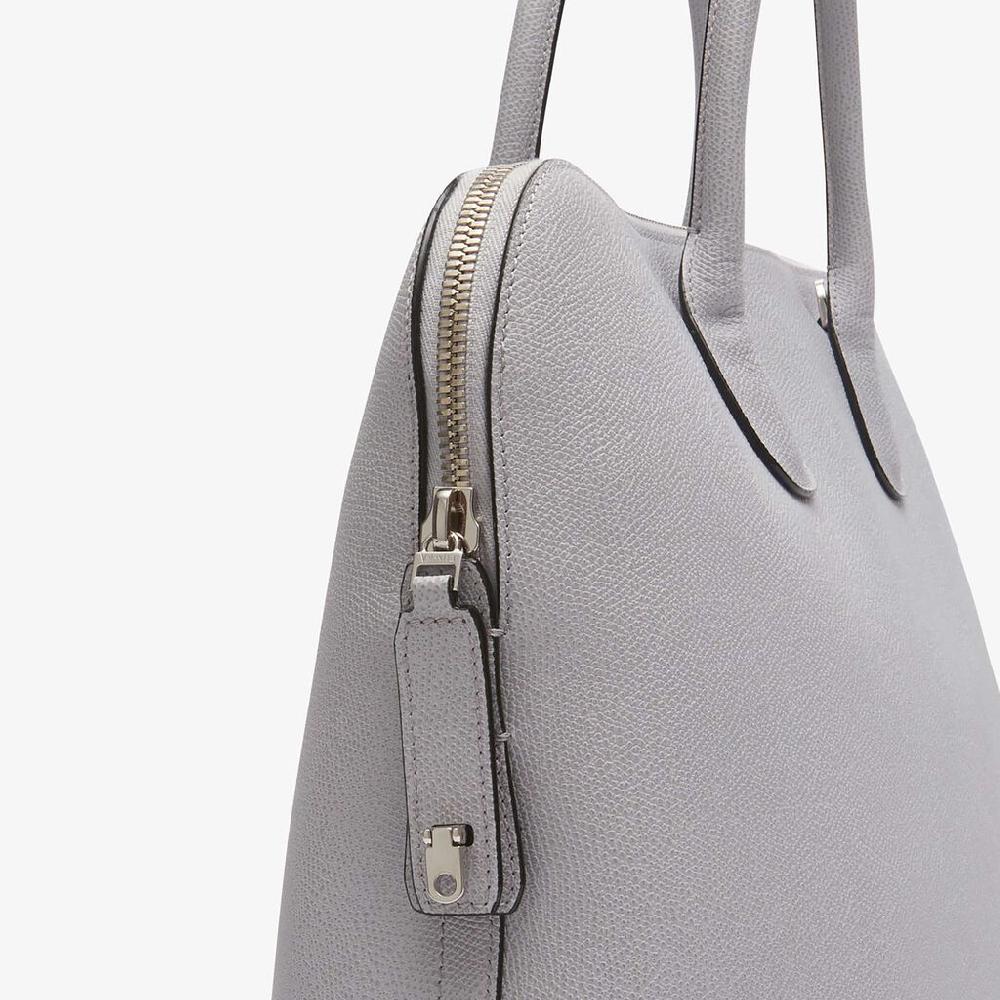 Valextra Borsa tote da Uomo in Pelle Grigia Sasso | Valextra My Logo Vendita Calda