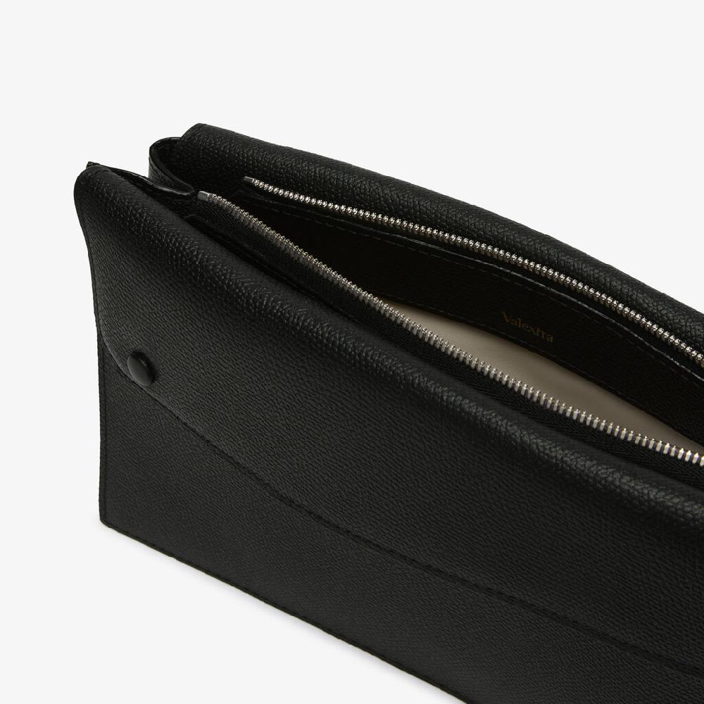 Valextra Borsa a tracolla da Uomo in Pelle Nera | Valextra Pocket Negozio