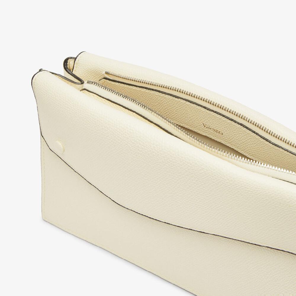 Valextra Borsa a tracolla da Uomo in Pelle Bianca | Valextra Pocket In Saldo
