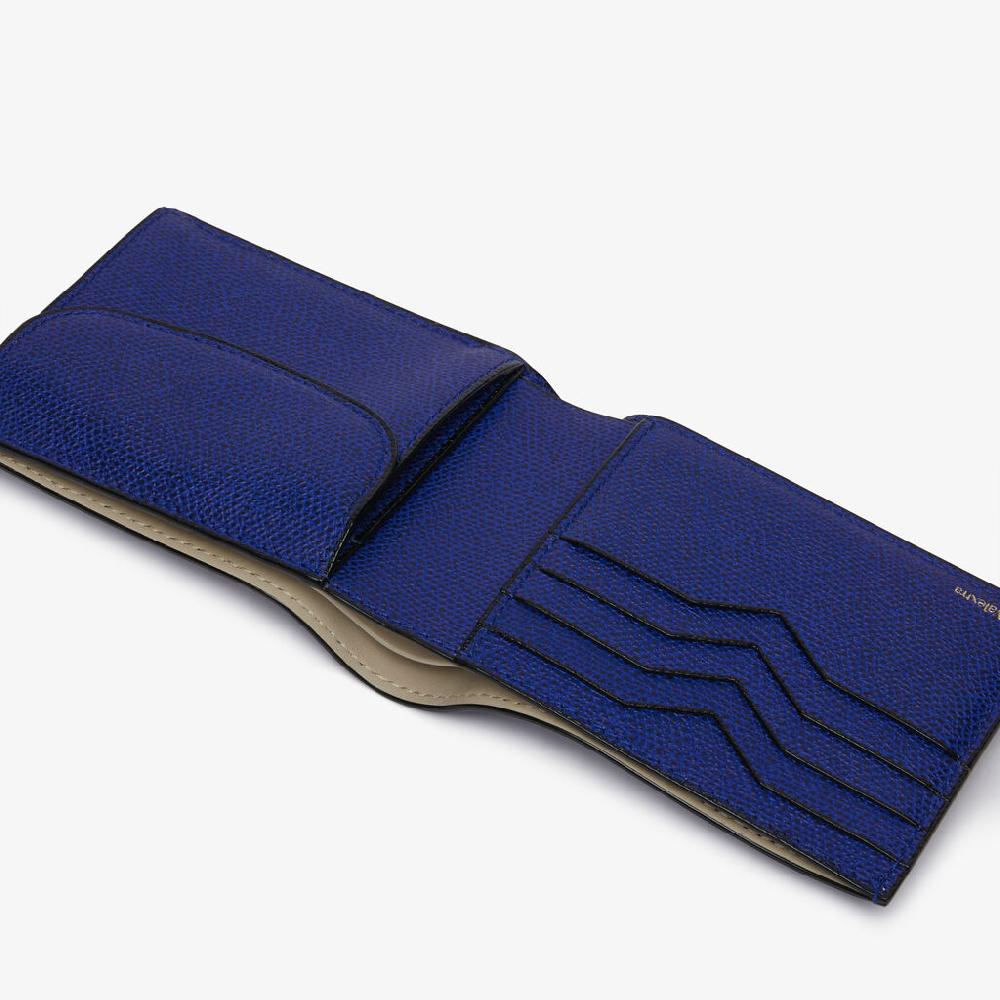 Valextra Portafoglio Bifold in Pelle Blu con portamonete | Valextra Promozione