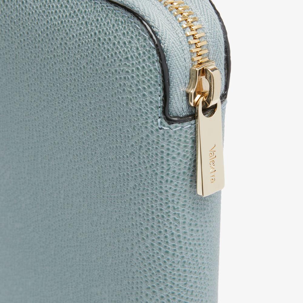 Valextra Portafoglio da Donna di Lusso in Pelle Azzurra | Valextra Zip Around Promozione Limitata