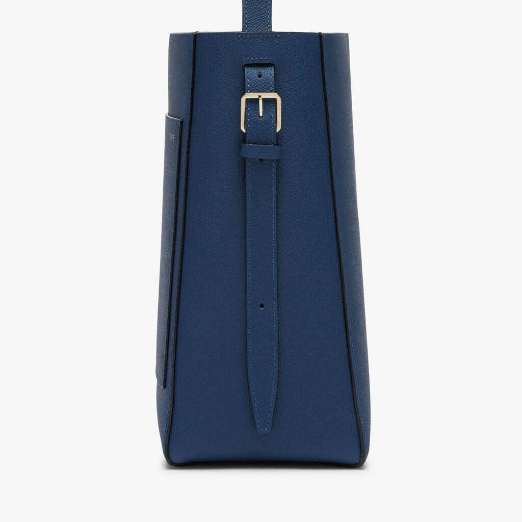 Valextra Borsa a secchiello da Donna in Pelle Blu Zaffiro | Valextra Soft Presa