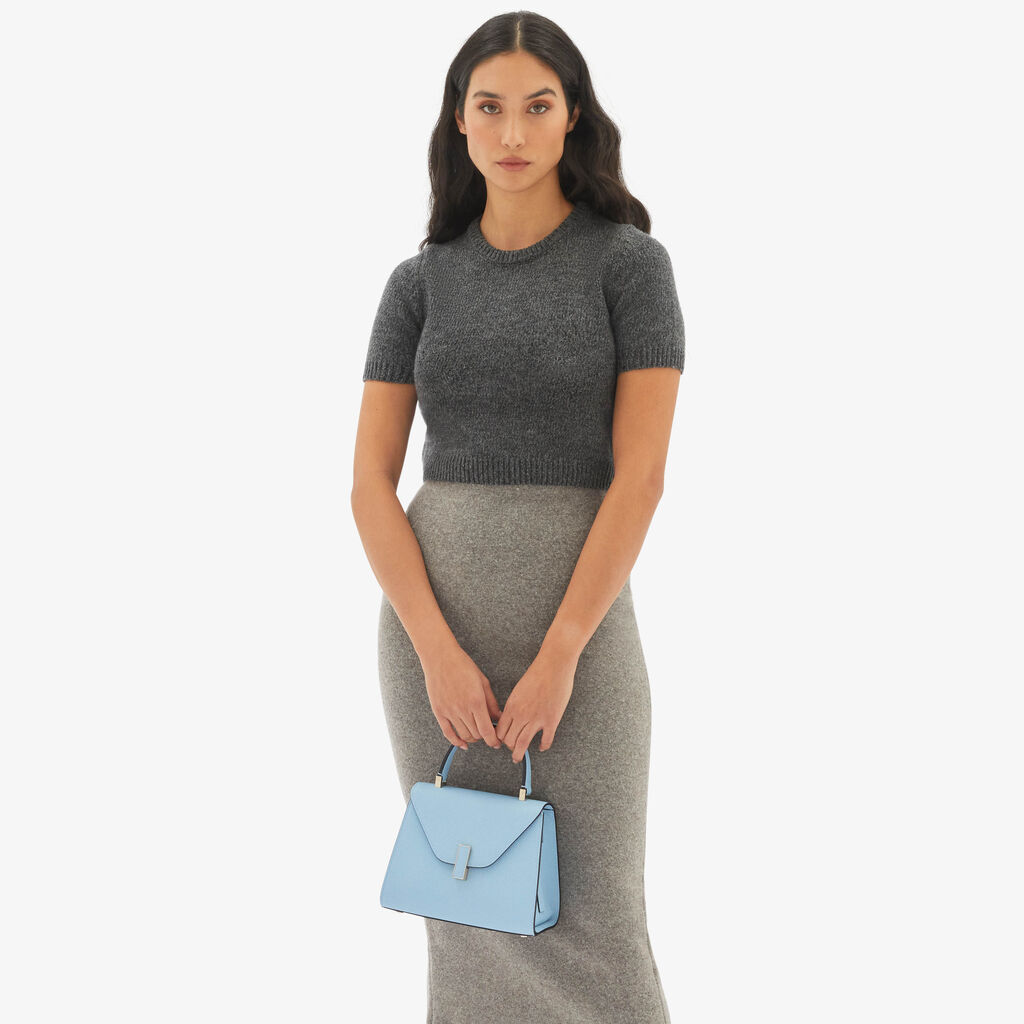 Valextra Borsa a mano da Donna Mini in Pelle Blu | Valextra Iside Consegna Veloce