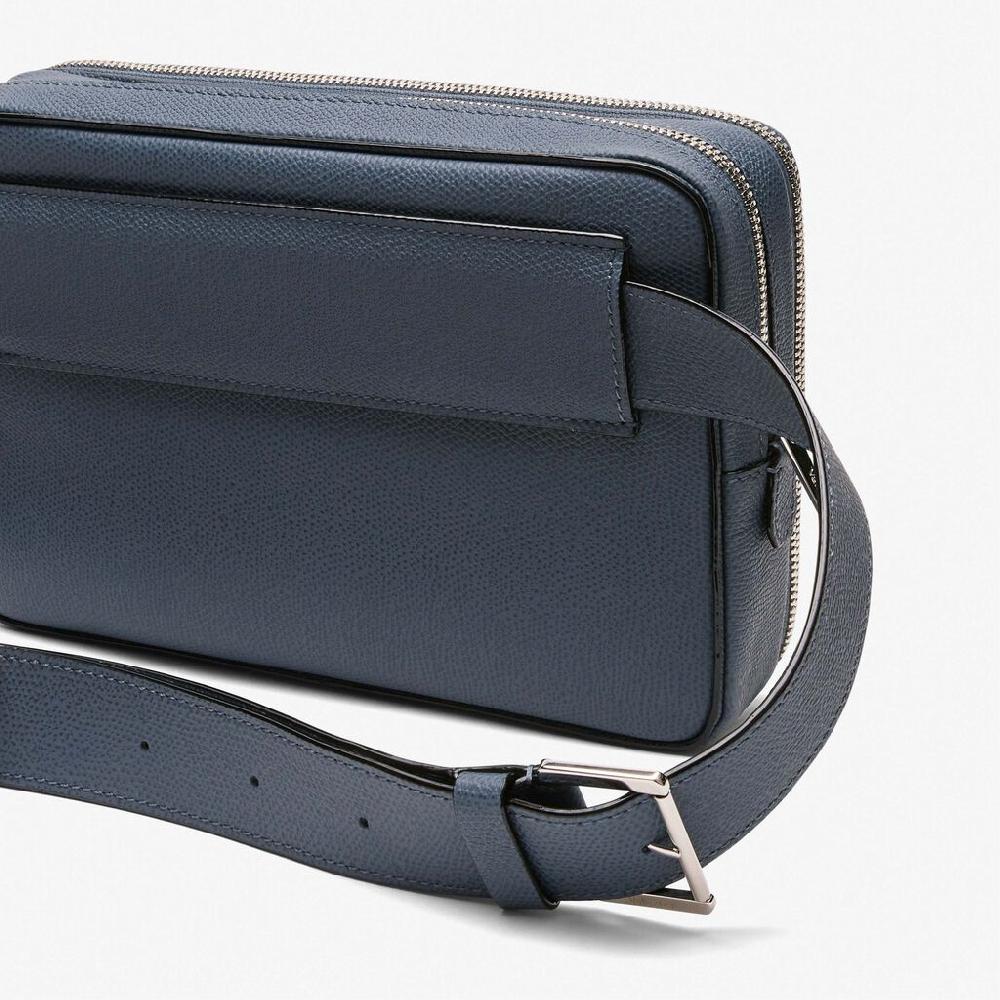 Valextra Borsa a tracolla da Uomo in Pelle Grigia | Valextra V-Line Fino Al -60%