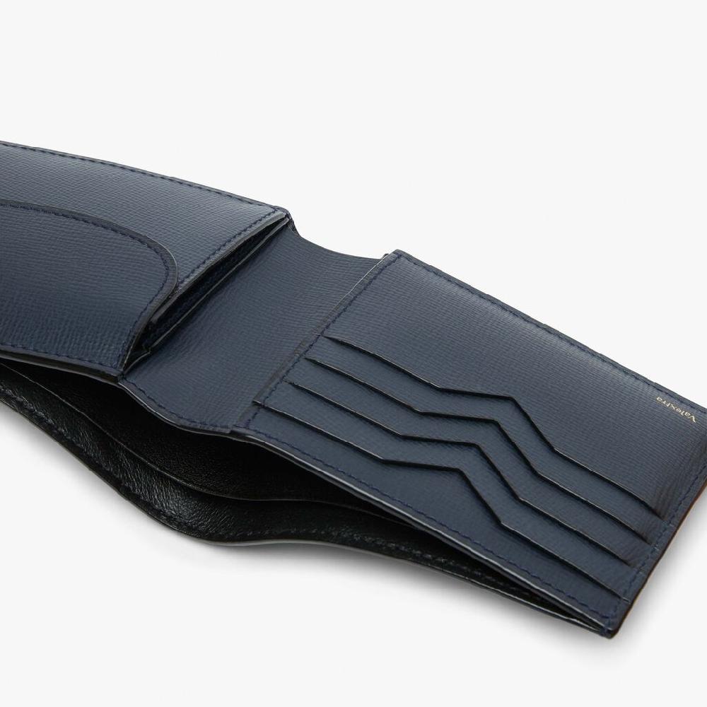 Valextra Portafoglio bifold in Pelle Blu | Valextra piccola pelletteria Convenienza