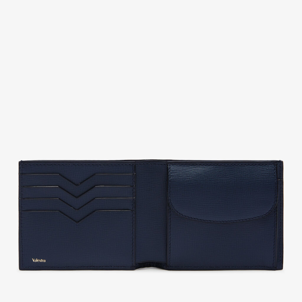 Valextra Portafoglio bifold in Pelle Blu | Valextra piccola pelletteria Convenienza