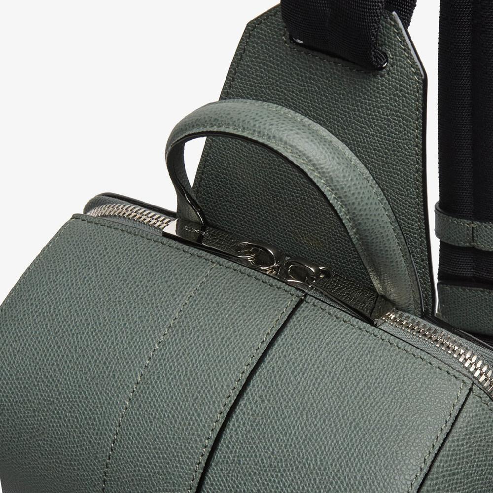 Valextra Zaino da Uomo in Pelle Verde di Lusso | Valextra V-Line Offerta