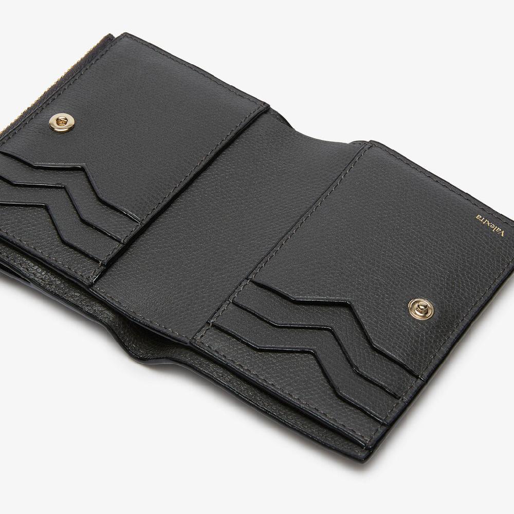 Valextra Portafoglio bifold da Uomo di Lusso in Pelle Grigia | Valextra In Vendita