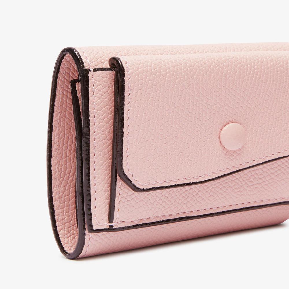 Valextra Portafoglio piccolo con portamonete in Pelle Rosa | Valextra Vendita Economica