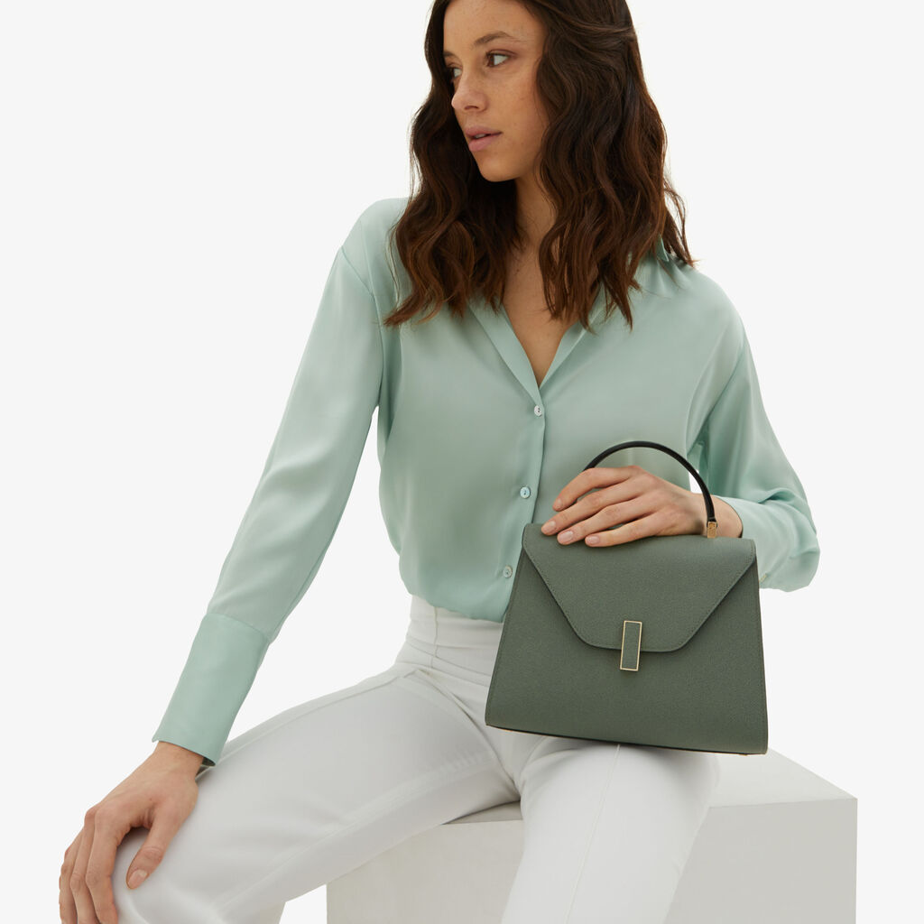Valextra Borsa a mano da Donna in Pelle Verde di Lusso | Valextra Iside In Saldo