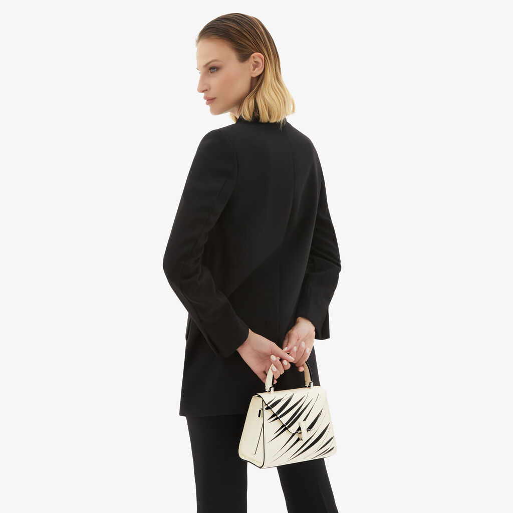 Valextra Borsa a mano da Donna di Lusso Bianca e Nera | Valextra Iside 2025