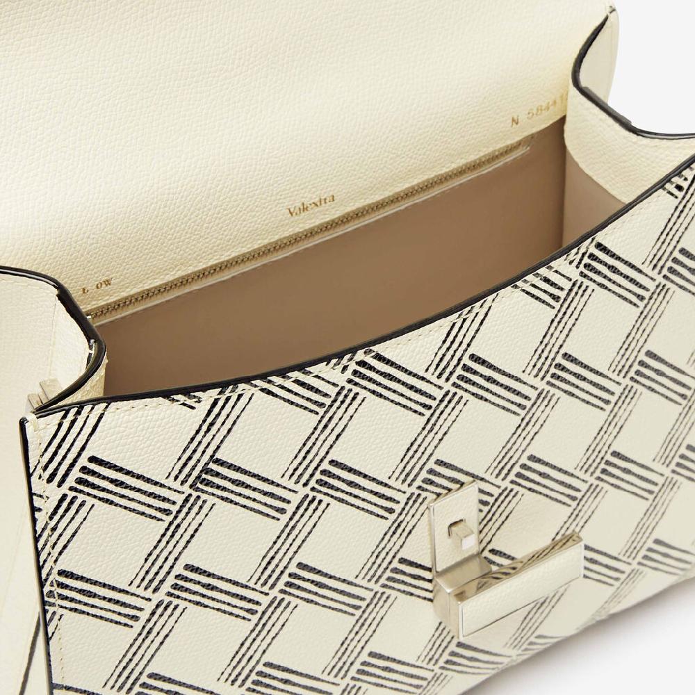 Valextra Borsa a mano Donna in Pelle Bianca e Nera | Valextra Iside Italia