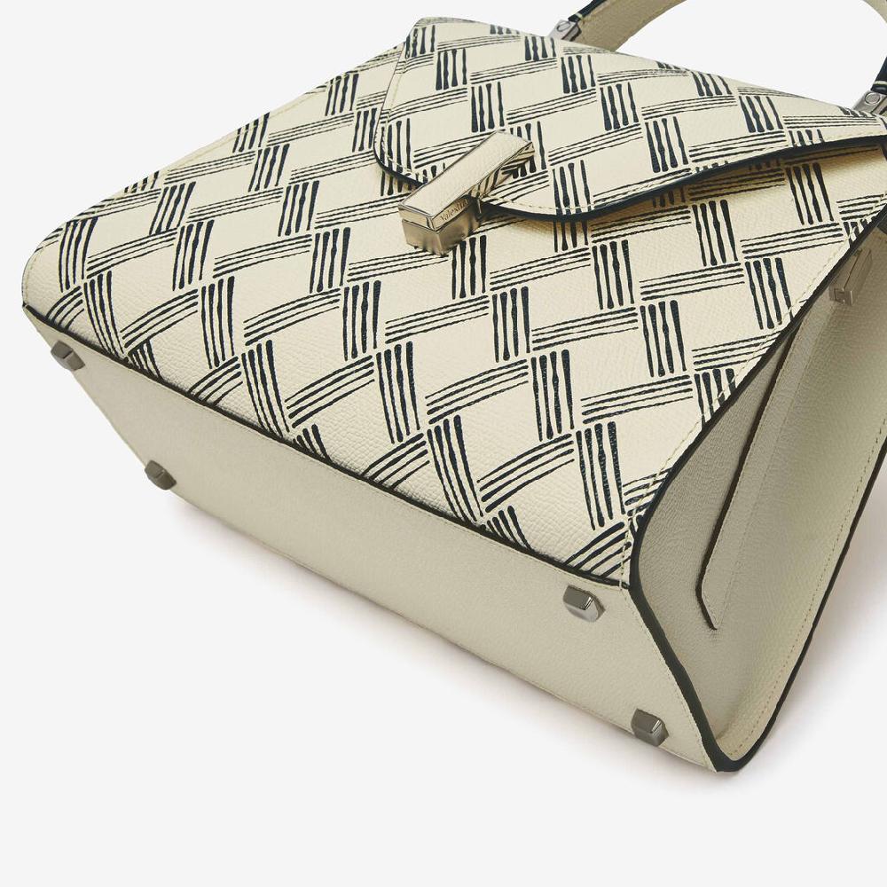 Valextra Borsa a mano Donna in Pelle Bianca e Nera | Valextra Iside Italia