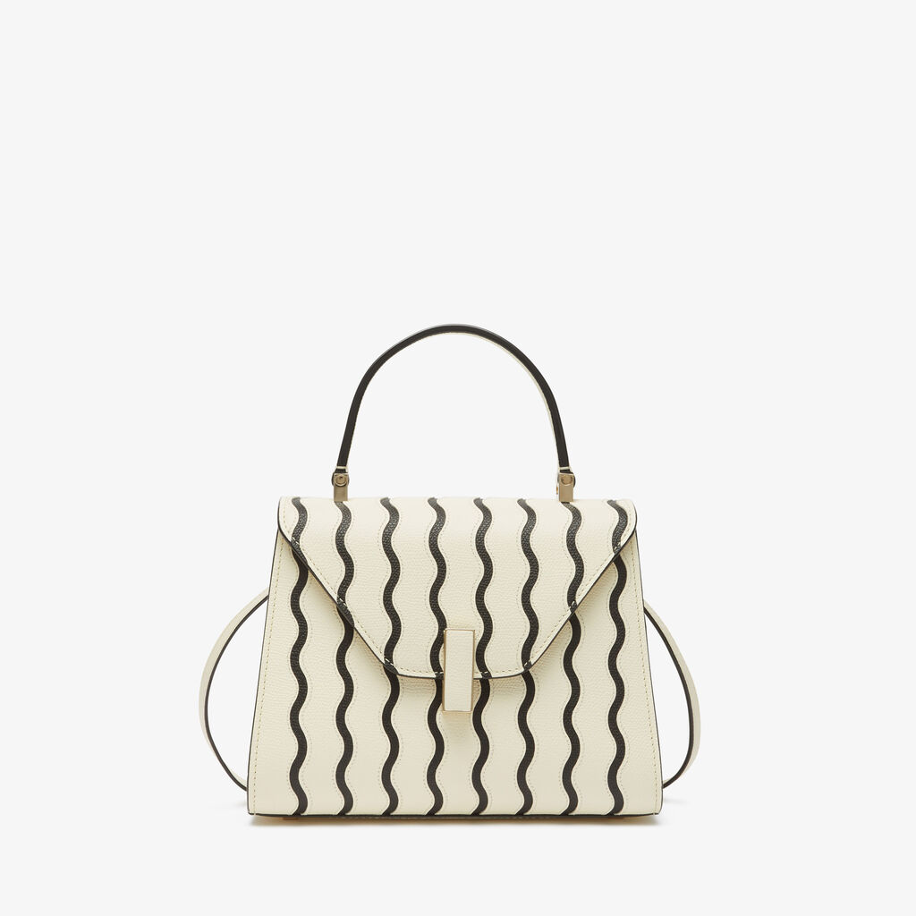 Valextra Borsa a mano Donna Mini in Pelle Bianca e Nera | Valextra Iside