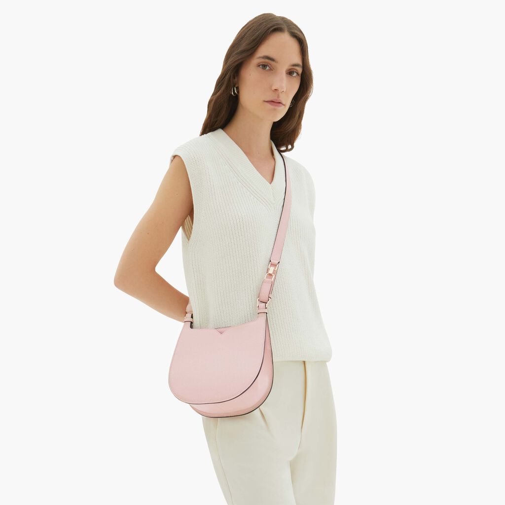 Valextra Borsa a spalla Mini in Pelle Rosa | Valextra Hobo Qualità