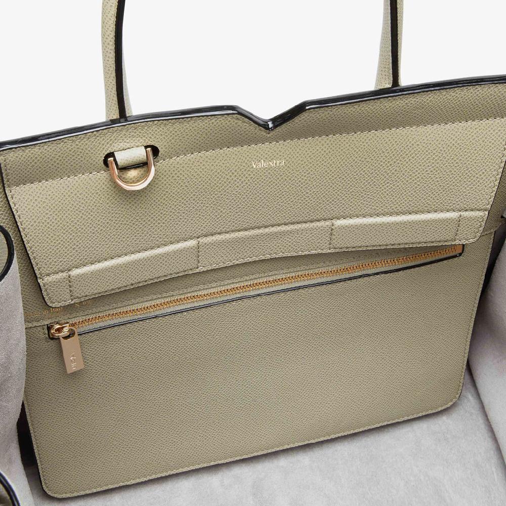 Valextra Borsa due manici Donna di Lusso in pelle Verde tundra | Valextra Vendita