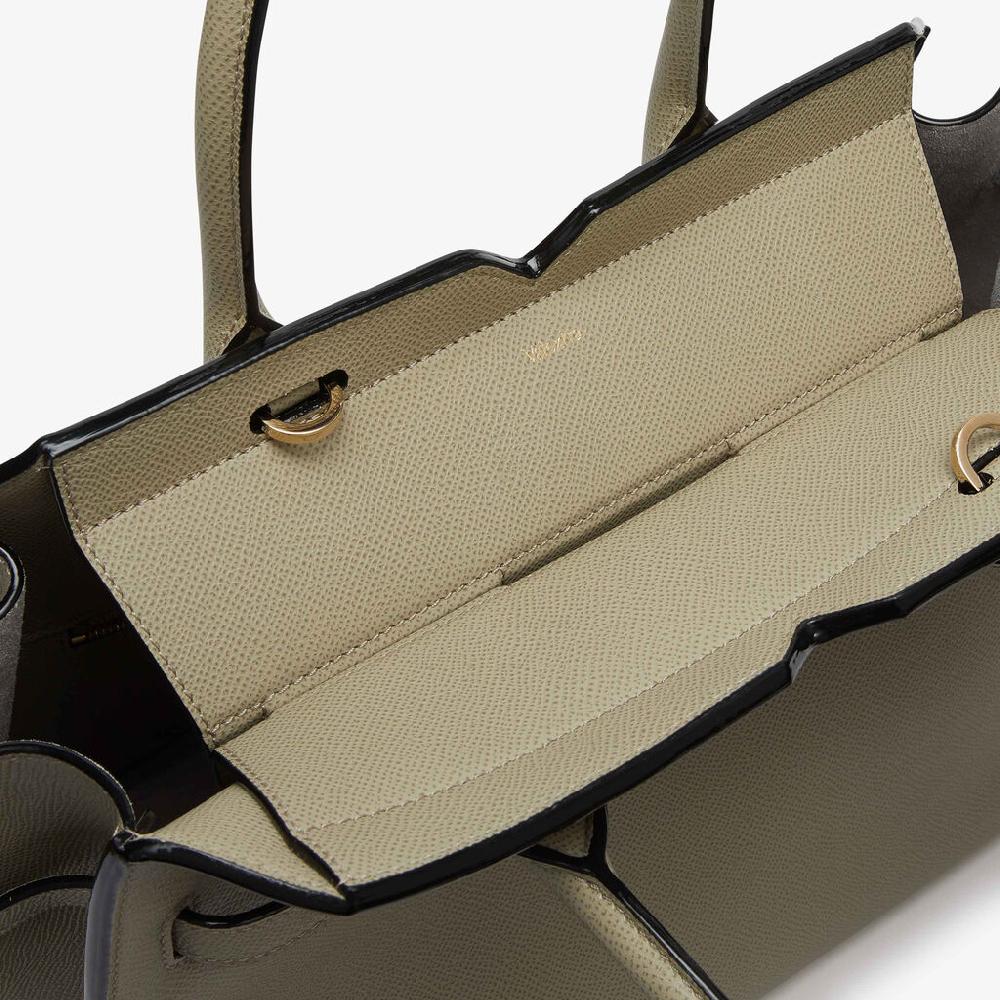 Valextra Borsa due manici Donna di Lusso in pelle Verde tundra | Valextra Vendita