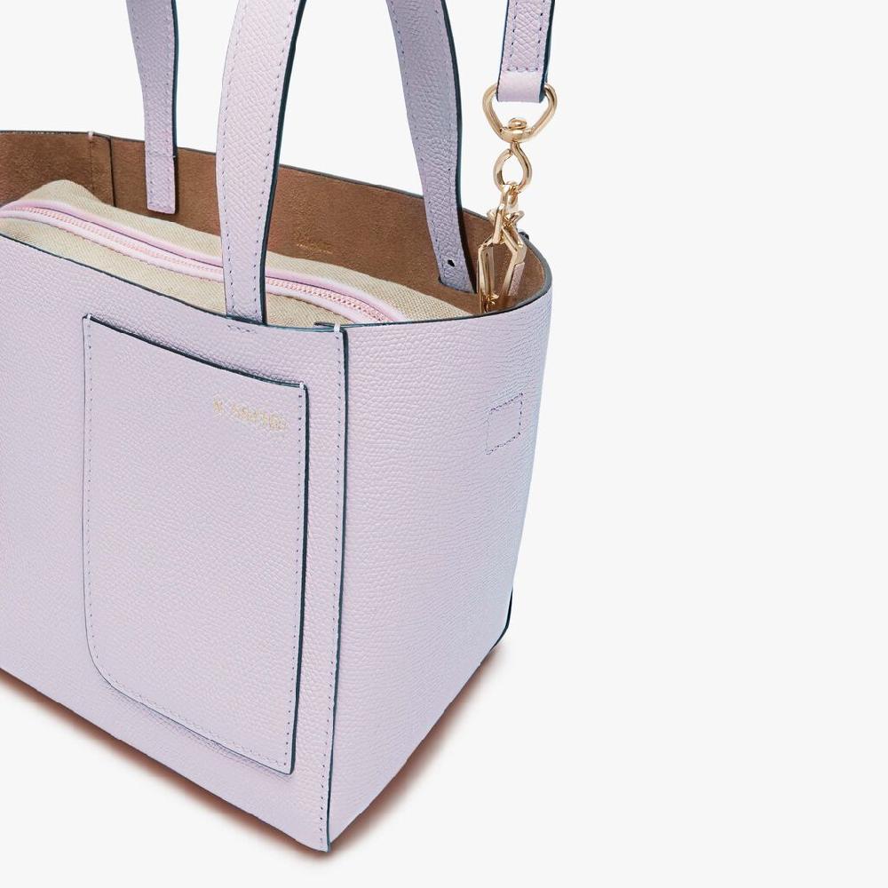 Valextra Borsa a secchiello Donna di Lusso in Pelle Lilla | Valextra Soft Promozione
