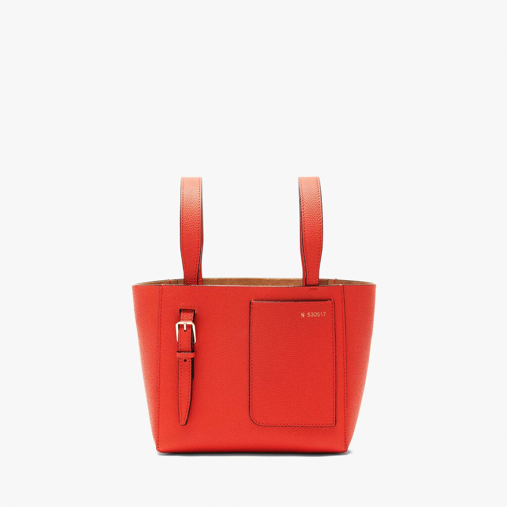 Valextra Borsa a secchiello in Pelle Rossa Papavero | Valextra Soft